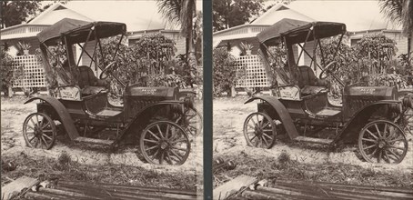 Pair of Stereograph Views of Early Automobiles, 1902-3.
