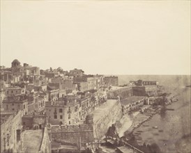 The Harbor at Valletta, Malta, 1850s.