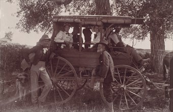 Group with Horse-Drawn Carriage, 1890s.