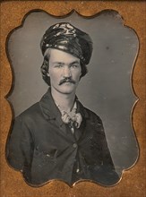 Man with Mustache Wearing Oilskin Hat, 1854-55.