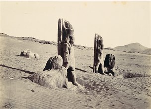 Colossi and Sphynx at Wady Saboua, 1857.