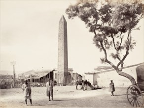 Egyptian Obelisk, "Cleopatra's Needle," in Alexandria, Egypt, ca. 1870.