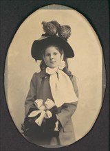 [Girl in Walking Costume with Hat and Muff], 1890s.
