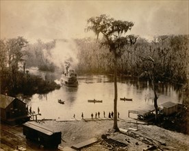Stern-Wheeler Arriving at Silver Springs, Florida, after an Overnight Run up the St. Johns, Oklawaha, & Silver Rivers, 1886.