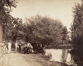 Scène près d'un étang au moulin du Petit-Mourmelon, 1857.