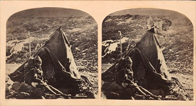Esquimau avec sa tente, ca. 1859.