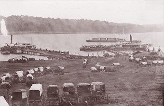 Belle Plain, Virginia. Potomac River, Upper Wharf, 1864. Formerly attributed to Mathew B. Brady.