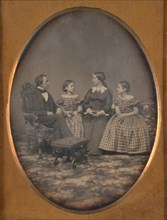 Self-Portrait with Wife and Two Daughters, 1854.