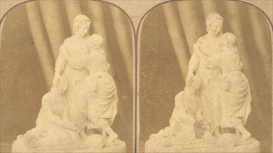 Pair of Early Stereograph Views of British Statues, 1850s-1910s.