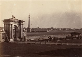 [View of Chowringhee from Government House, Calcutta], 1858-61.