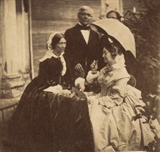 [Countess Canning with Guests, Government House, Allahabad], 1858.