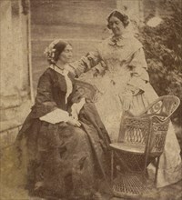 [Countess Canning with Guest, Government House, Allahabad], 1858.