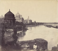 [The Taj Mahal from the Banks of the Yamuna River], 1858-62.