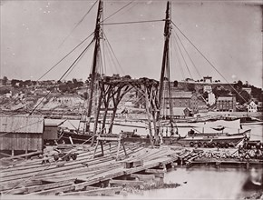 Wharf opposite Richmond, ca. 1865. Formerly attributed to Mathew B. Brady.