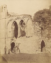 Easby Abbey. The Refectory, 1850s.