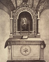 XIIIe Station. Jésus est remis entre les mains de sa mère. Cet autel est construit sur le rocher où se tenait la vierge marie pendant le crucifiement de son fils., 1860 or later.