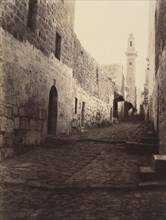Jérusalem. Une rue de Jérusalem et entrée du Grand Couvent, 1860 or later.