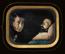 [Portrait of Living Man beside Dead Man], ca. 1850.