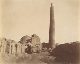 [Minaret of the Chief Mosque at Damghan, 1026-1029], 1840s-60s.