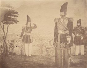 [A Persian revue in a painting that once belonged to Ardeshir Mirza, uncle of the king.], 1840s-60s.