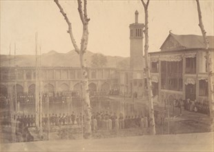 [Palace of the Shah, Paying respects to the Shah/Fete de Salam, Teheran, Iran [same as 12] ], 1840s-60s.