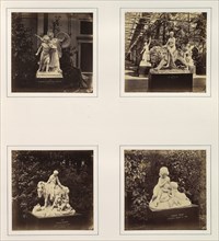 [Sculptures of Minerva Protecting a Warrior, Una and the Lion, Children with a Pony and a Hound, and Child Play], ca. 1859.