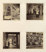 [Interior of Egyptian Court; Classical Sculpture Gallery with Discus-Thrower; View of Egyptian Court from Classical Sculpture Gallery; Foliage in the Egyptian Court], ca. 1859.