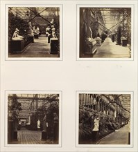 [Court of French and Italian Sculpture; Avenue in Front of Fine Arts Courts; View into Classical Sculpture Gallery; Avenue in Front of Sheffield Court], ca. 1859.