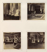 [Greek Court with Farnese Torso of a Youth; View of a Classical Fountain and Pool; Roman Gallery with Apollo Belvedere and Model of the Roman Forum; Roman Sculpture Court], ca. 1859.