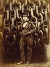 Isambard Kingdom Brunel Standing Before the Launching Chains of the Great Eastern, 1857, printed 1863-64.