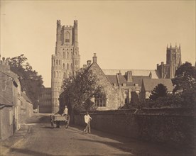 Ely Cathedral, from the Grammar School, 1857.