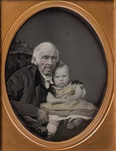 Josiah Bunting, 85, with George M. Bunting, 17 Months, 1850s.