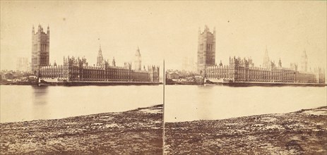 Group of 5 Stereograph Views of the Houses of Parliament, London, England, 1850s-1910s.