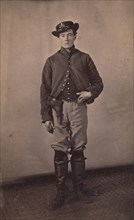 Union Cavalry Soldier with Pistol in Holster, 1861-65.