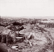 Confederate Fortifications, Petersburg, 1864. Formerly attributed to Mathew B. Brady.