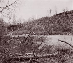 Bull Run. Bridge near Union Mills (destroyed seven times), ca. 1862. Formerly attributed to Mathew B. Brady.