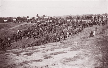Confederate Prisoners at Belle Plain, 1863. Formerly attributed to Mathew B. Brady.