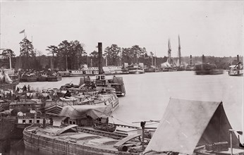 Quartermaster cargoes and transports, Pamunkey River, 1861-65. Formerly attributed to Mathew B. Brady.