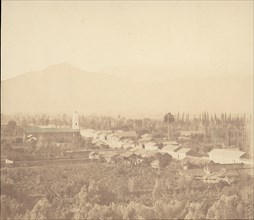 Town on Plain with Mountain in Background, 1860s.