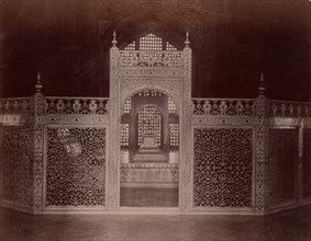 Interior of Taj Mahal, Agra, 1860s-70s.