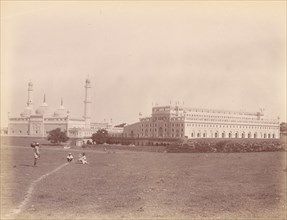 Asafi Mosque and the Bara Imambara, Lucknow, India, 1860s-70s.