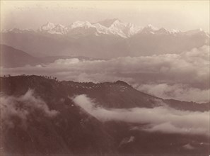 View of Darjeeling and Himalayas, 1860s-70s.