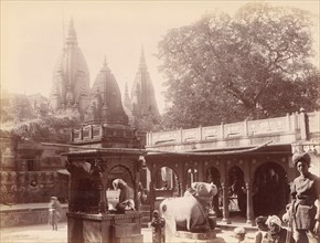 Temple of the Golden Cow, Benares, 1860s-70s.