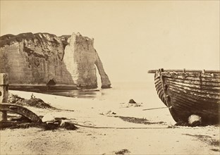 Beach at Etretat, 1870s.
