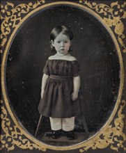 [Young Girl Standing on Short Platform], 1840s-50s.