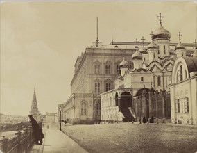 [View of Part of the Grand Palais and the Cathedral of the Annunciation at the Kremlin], 1860s.