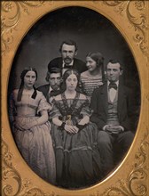 Three Young Couples Dressed in Finery, 1850s.