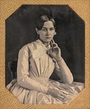 Seated Young Woman with Hand Raised to Jawline, 1840s-50s.