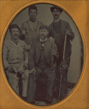 Four Pipe Fitters with Tools, late 1850s-70s.