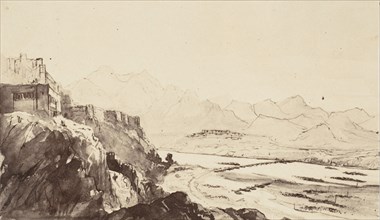 Attock on the Indus River- From a Drawing, 1858-61.